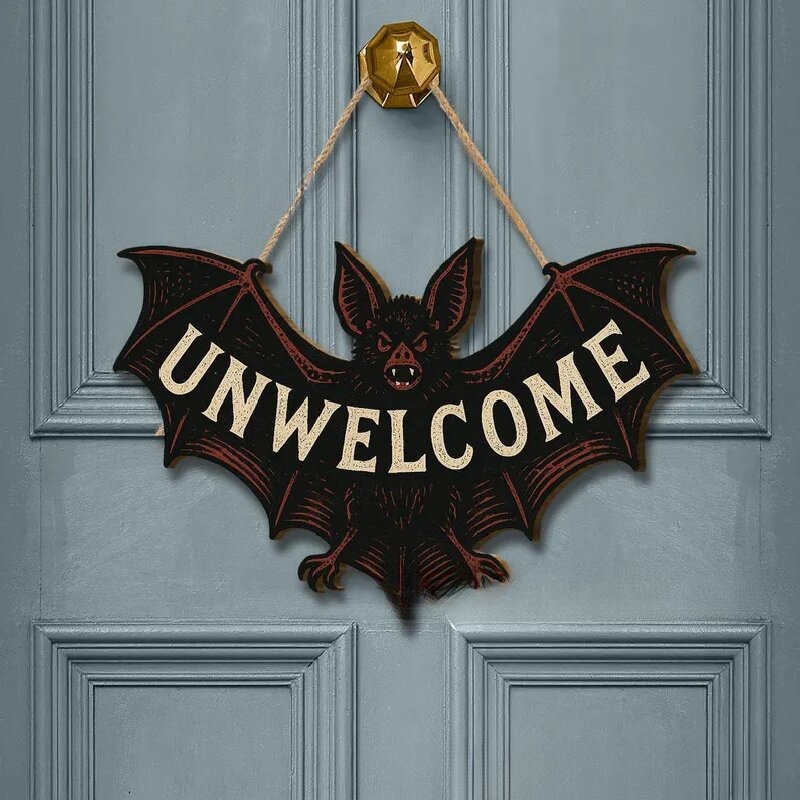 Halloween Bat Wooden Hanging Ornament For Scene Decoration