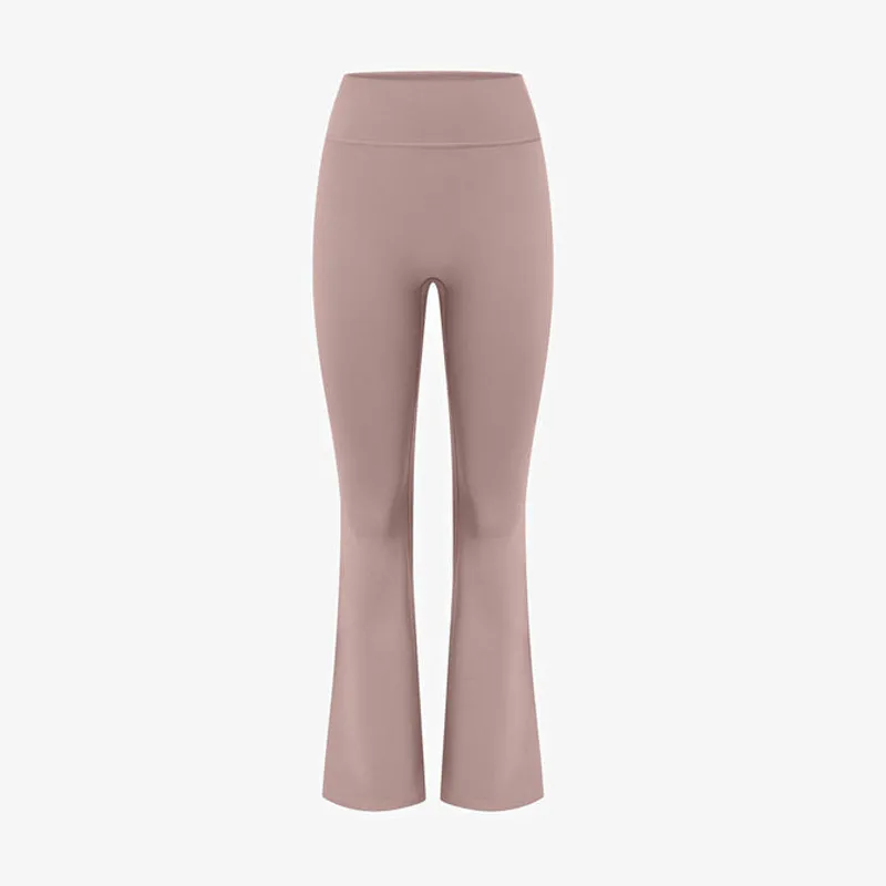 Waist Shaping Yoga Bootleg Pants - U131 Blush Color Flared Pants