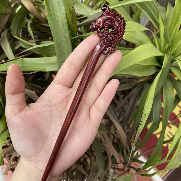Ebony Antique Carved Hairpin 28