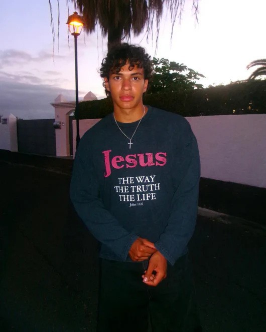 Jesus Is The Way HoodieT-Shirt With A Crew Neck And Long Sleeves