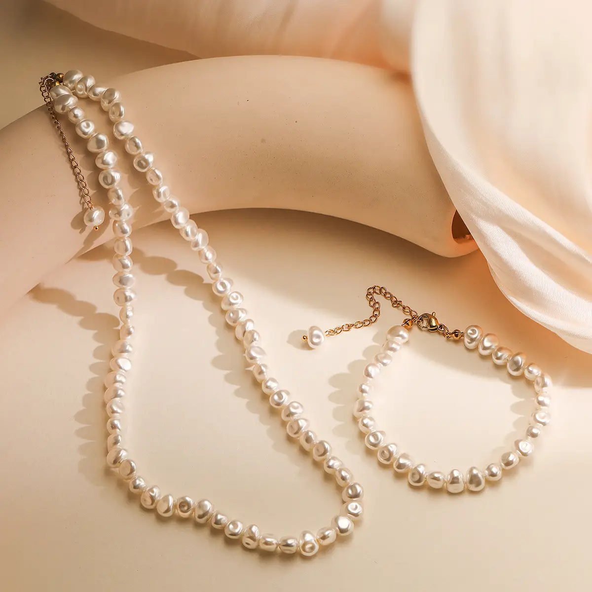 Aogu Cross-border INS Simple Baroque Pearl Necklace