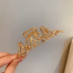 Niche Design Irregular Liquid Metal Barrettes Female Head Shark Clip - Irregular Golden Grip - View 1