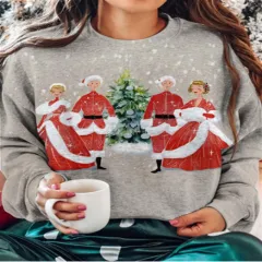 Christmas Snowman Christmas Loose Round Neck Casual Long Sleeve Sweatshirt - Santa Claus A 5-M - View 1