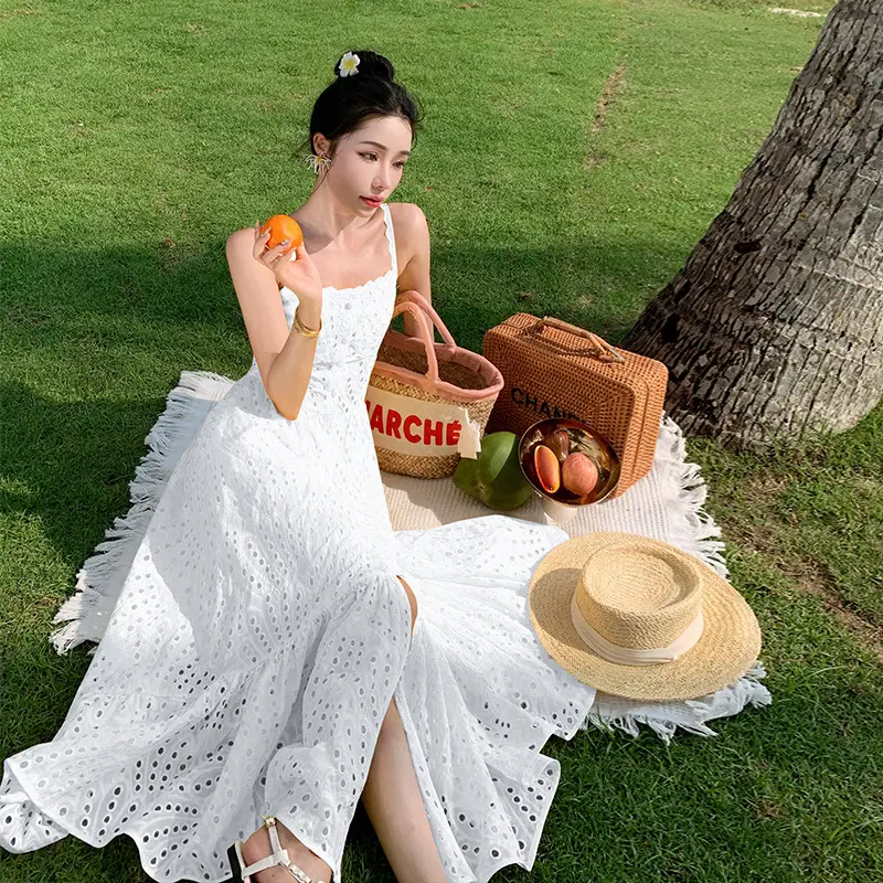 Waist Slimming Vacation Style Beach Dress Summer