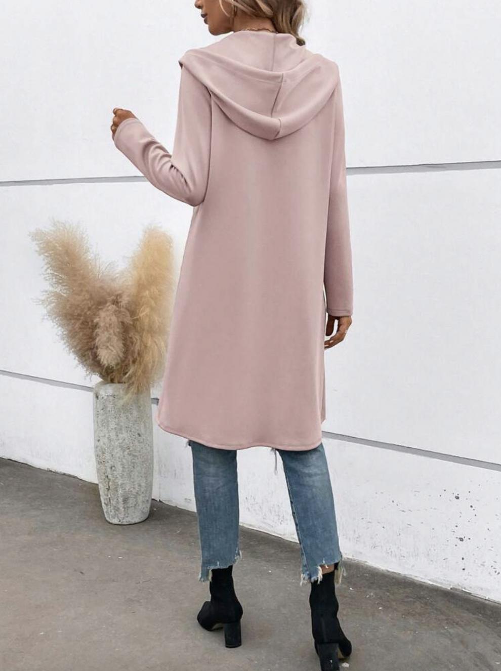 Warm unisex streetwear hoodie with pockets – lotus root color