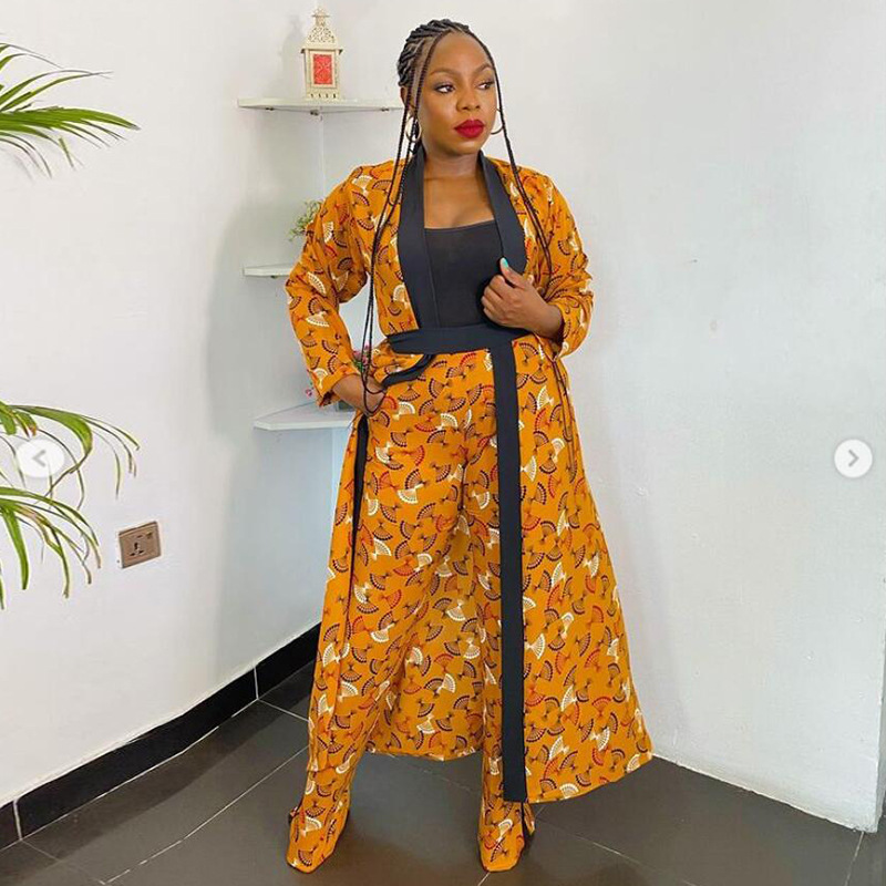 Women's Fashion Retro Coat Wide Leg Pants Suit