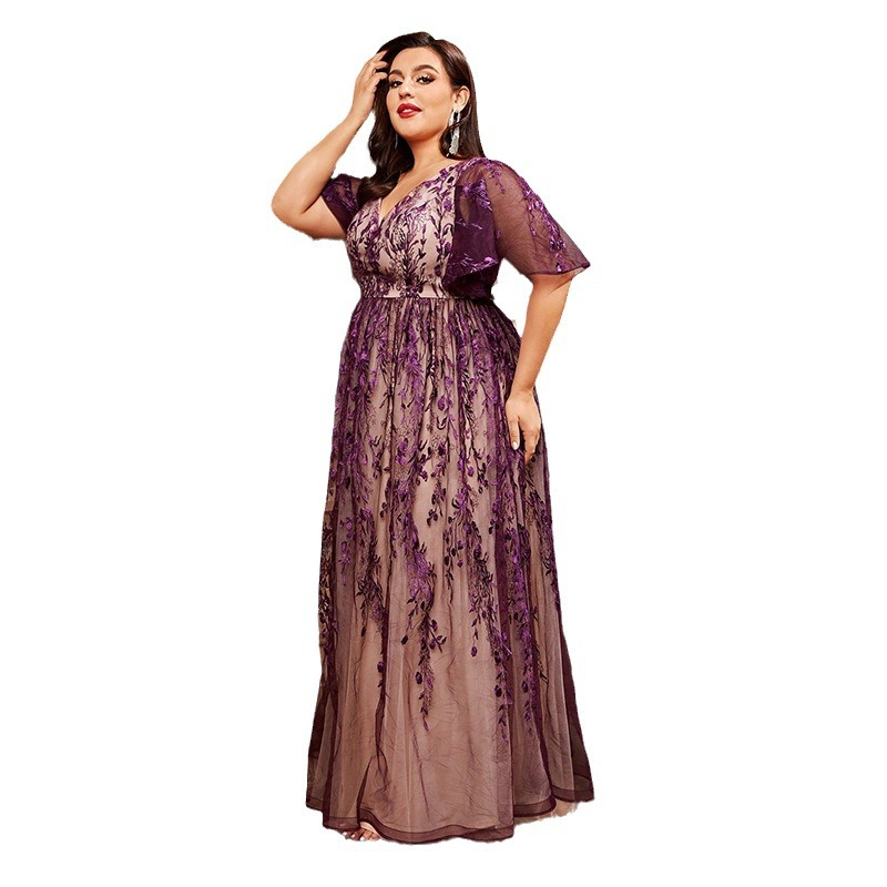Plump Girls Wearable Evening Gown Noble Temperament Tummy Hiding
