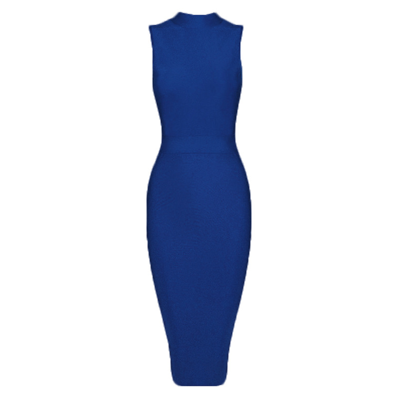 Women's Turtleneck Sleeveless Slim Stretch Dress - Image 8