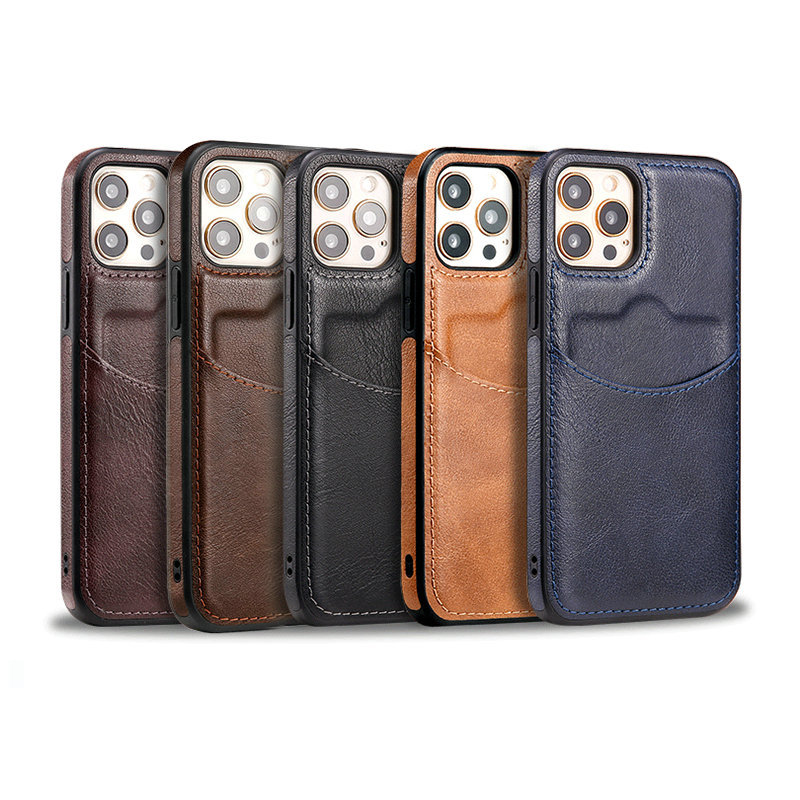 Card-inserting Leather Case Back Cover Protective Shell - Image 4