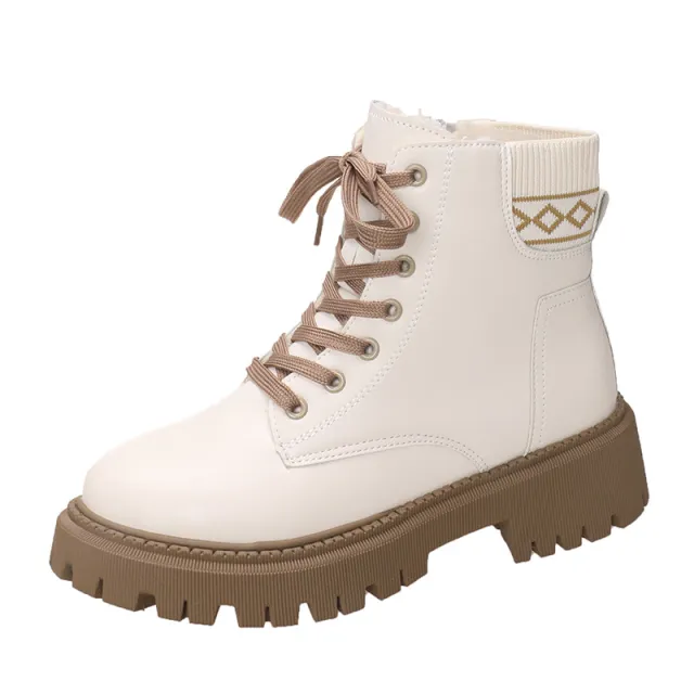 Martin Boots Female British Style Fleece lined Beige - Shop at LoveMi