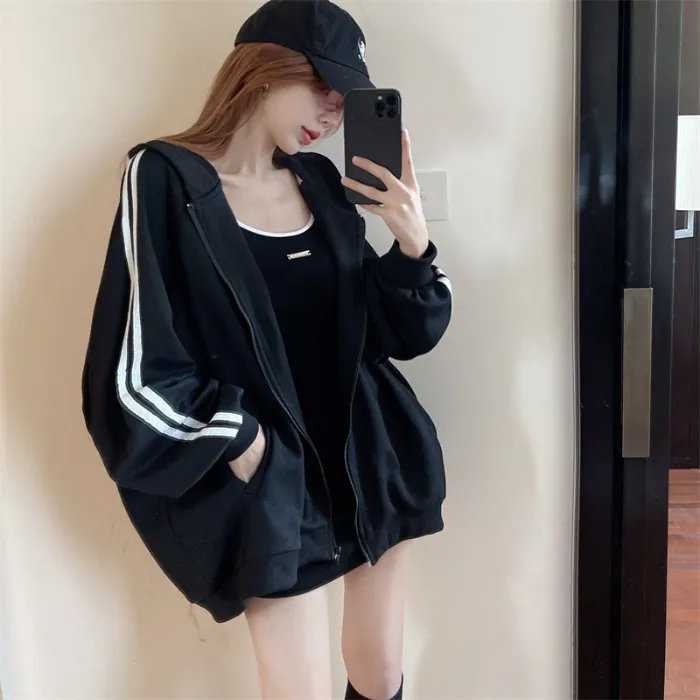 Women's Sleeveless Dress And Coat Two-Piece Set - Black Coat