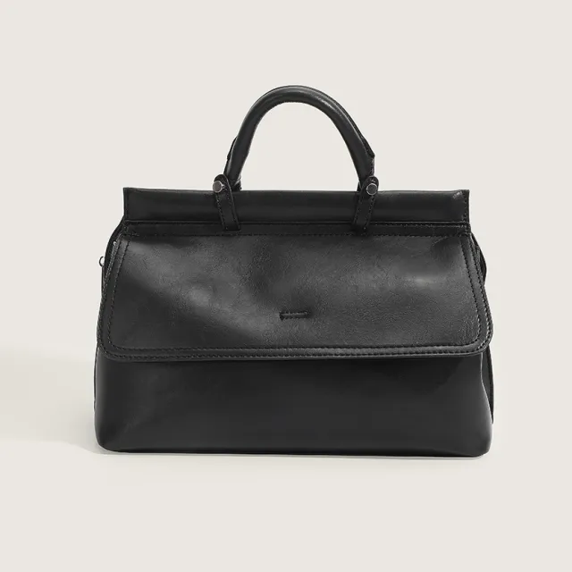 Fashion European And American Style Retro Shoulder Messenger Tote Bag Black - Shop at LoveMi