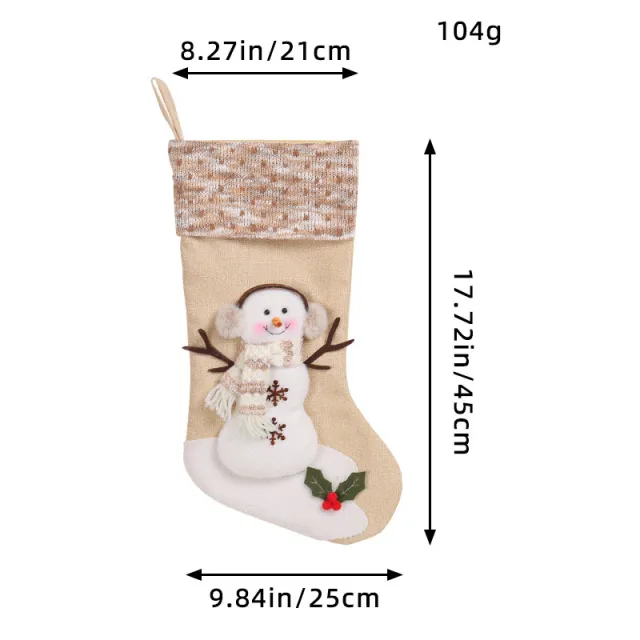 Christmas Decorations Large Christmas Socks Gift Bag Striped Socks Mouth Style - Shop at LoveMi