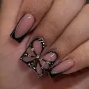 24 Pieces Nail Art High Fashion Simple Rhinestone Butterfly Flower Cow Wear Nail view 22