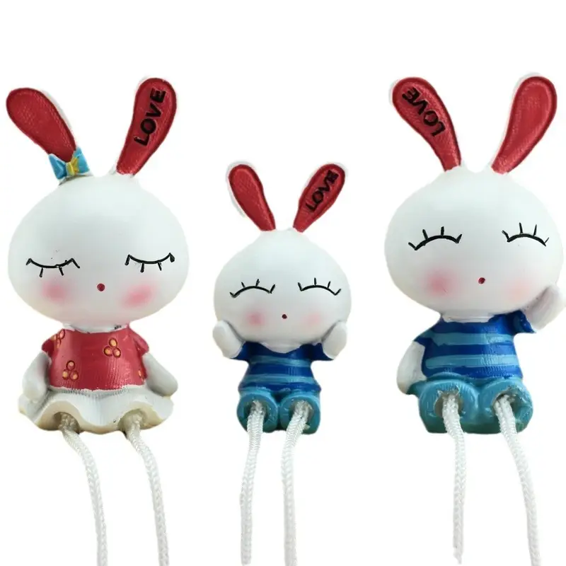 Creative Resin Closing Eye Rabbit A Family Of Three Decorations