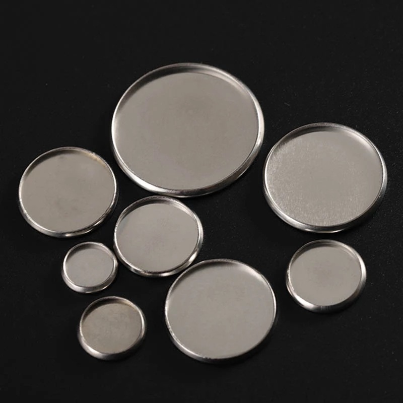 30 Stainless Steel Time Stone Base Support Glossy Titanium Steel Color Retaining Ring Gem Disc Base