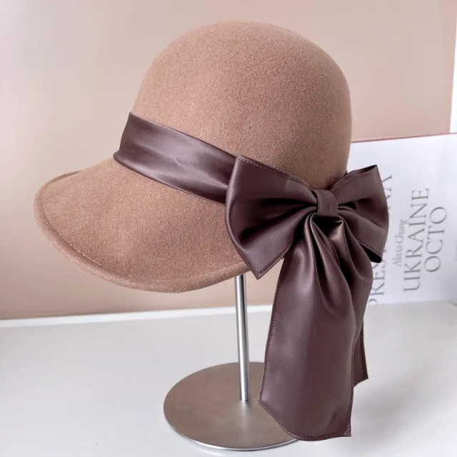 Bow Fisherman Hat Children's Autumn And Winter Warm Camel - Shop at LoveMi