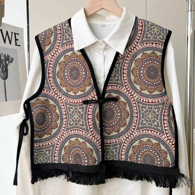 Style Shawl For Women New Spring Summer Ethnic Style Round Big Flower Vest - Shop at LoveMi