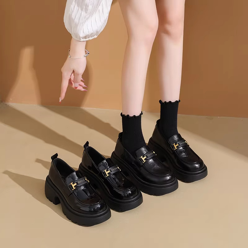 Faux Leather Platform Loafers