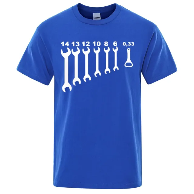 Men's Car Repair Engineer Cotton Short Sleeve Funny Top T shirt Blue - Shop at LoveMi