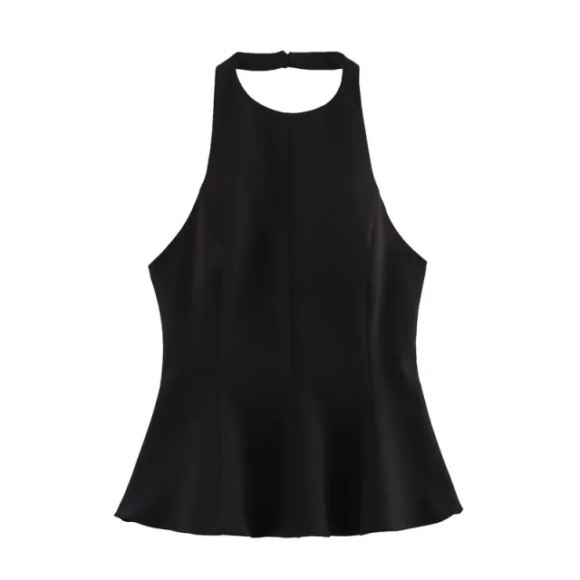 European And American Style Skinny Slimming Short Skirt Hem Stretch Sling Top Black - Shop at LoveMi