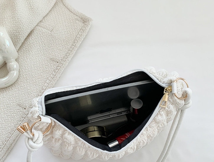 Women's Simple Gentle Elegant Pleated Underarm Messenger Bag