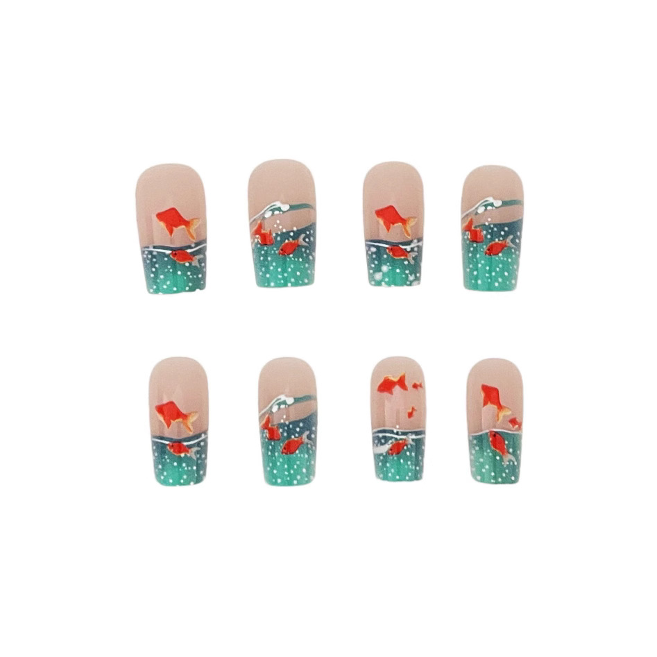 Mid-square Blue Glaze Goldfish Wear Armor 24 Pieces Removable 3