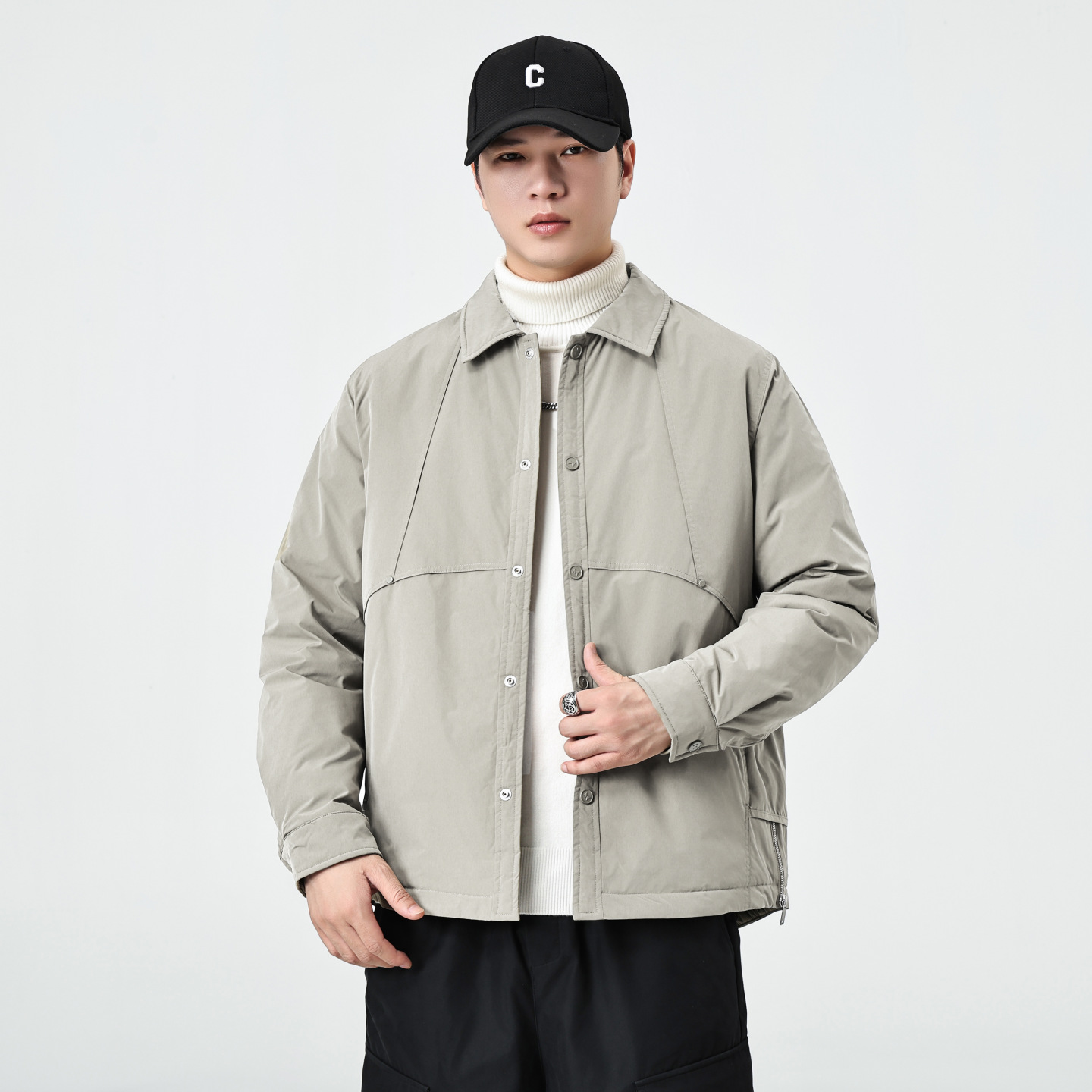 Lapel Down Coat, picture 5 of 8