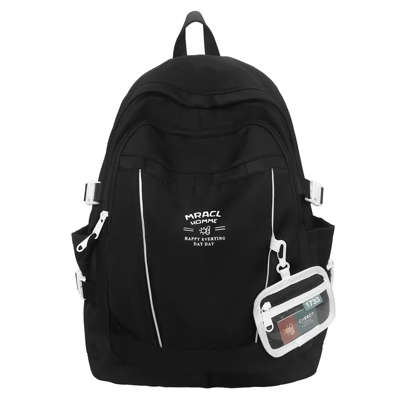 Student Large-capacity Casual Backpack - Black