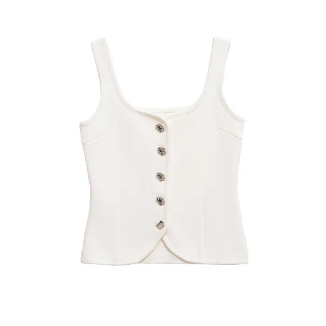 Women's Corset Round Neck Shoulder Strap Top White - Shop at LoveMi