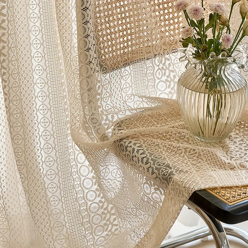 Title 3, Lace Transparent Window Screen Fabric Curtain