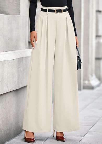 Women's pleated pants – gray and blue colorway modern versatile outfit