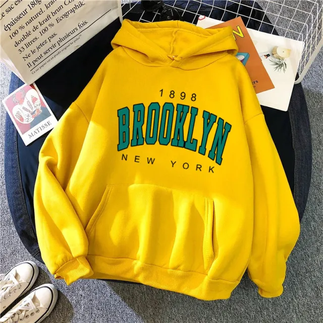 Women's Printed Couple Pullover Sweatshirt Loose Yellow - Shop at LoveMi