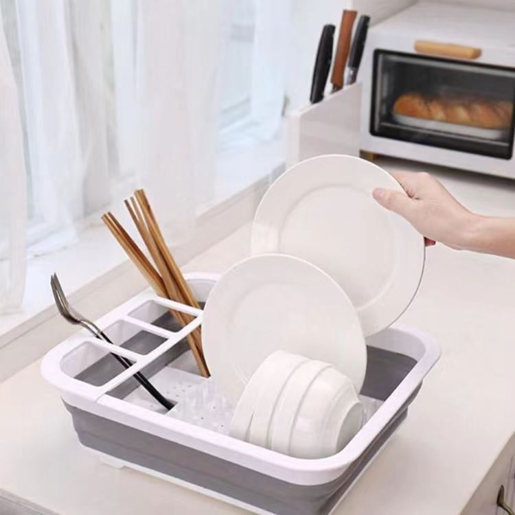 New Foldable Draining Bowl Rack Kitchen Utensil Storage Rack Multi-functional Sink Draining Rack Drying Rack