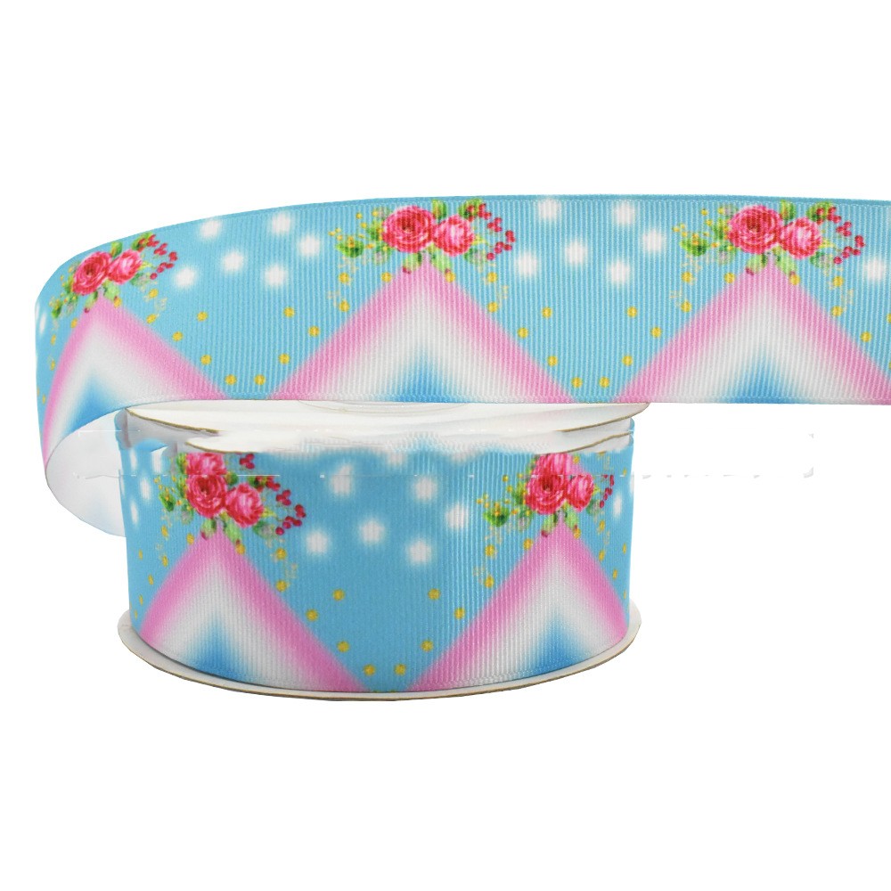 Digital Printing Ribbon Bow Handmade Webbing Satin Gradient Plaid — foto 17
