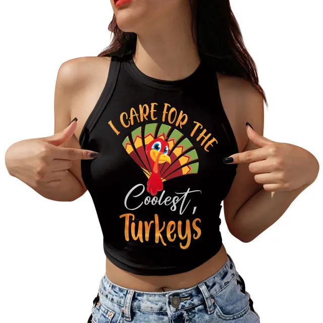 Women's Tight Letter Turkey Digital Printing Vest Ga123 1073 - Shop at LoveMi