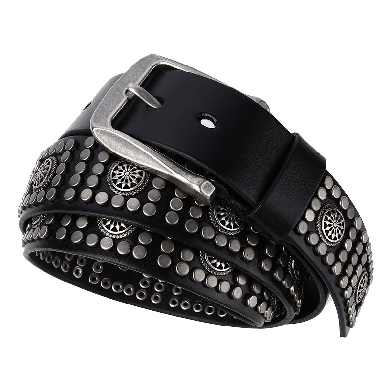 Fashion Rivet Cowhide Punk Belt