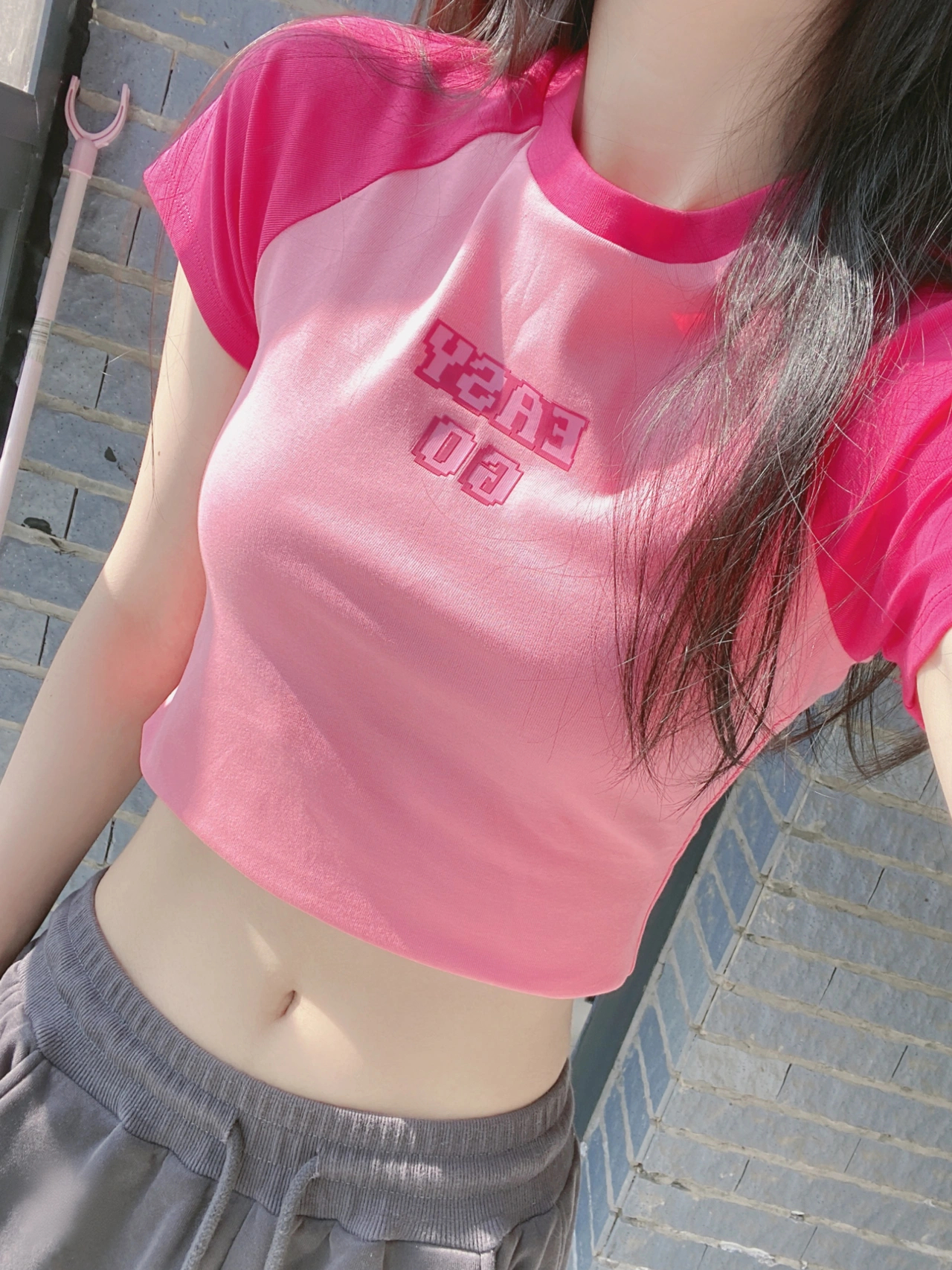 Patchwork Contrast Color Short-sleeved T-shirt Women's Short Top