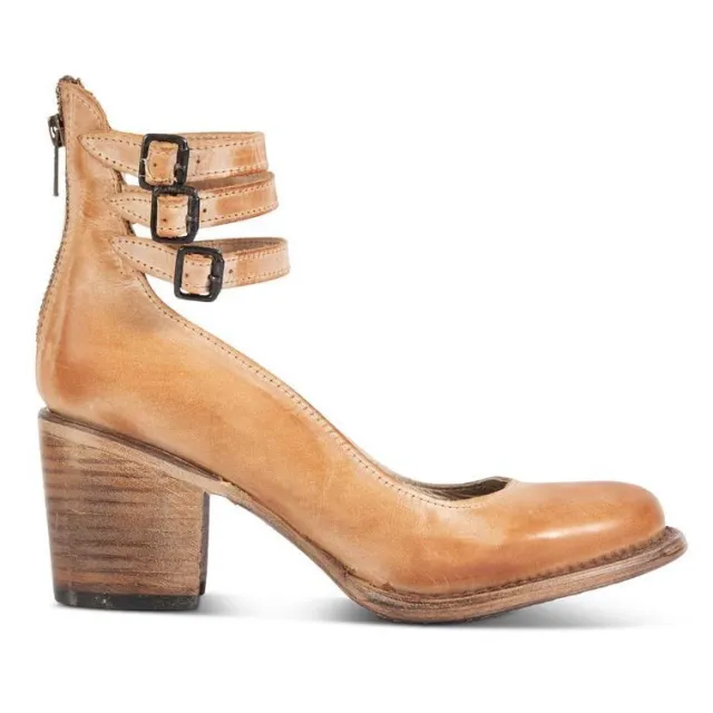 Women's High top Low cut Buckle Shoes With Back Zipper Brown - Shop at LoveMi