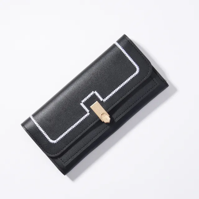 Women's Long And Simple Student Large Capacity Multi card slot Clutch Black - Shop at LoveMi