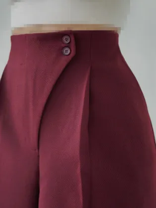 Women's Fashion Casual Straight Trousers Wine Red - Shop at LoveMi