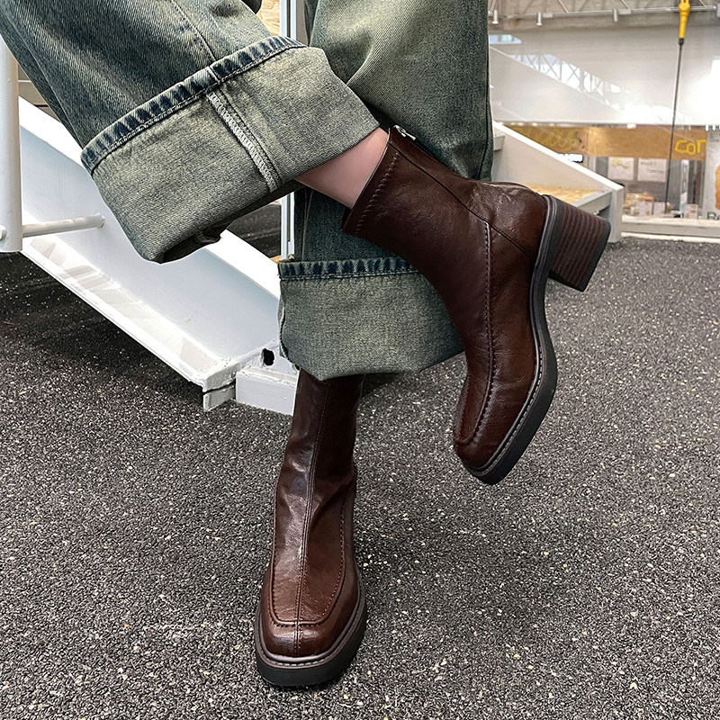 Square Toe Ankle Boots, picture 2 of 4