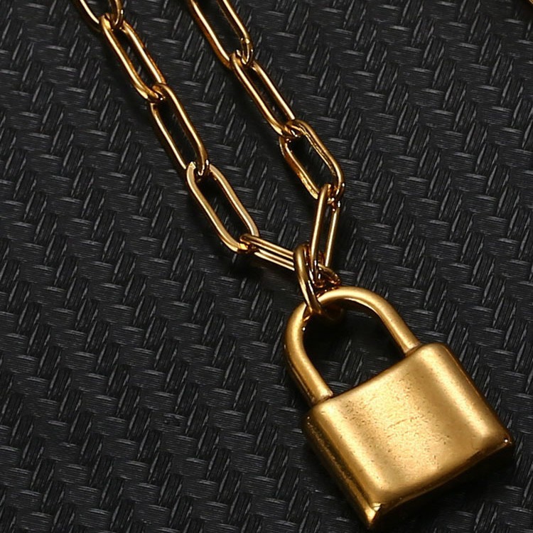 Simple Lock Pendant Necklace For Women