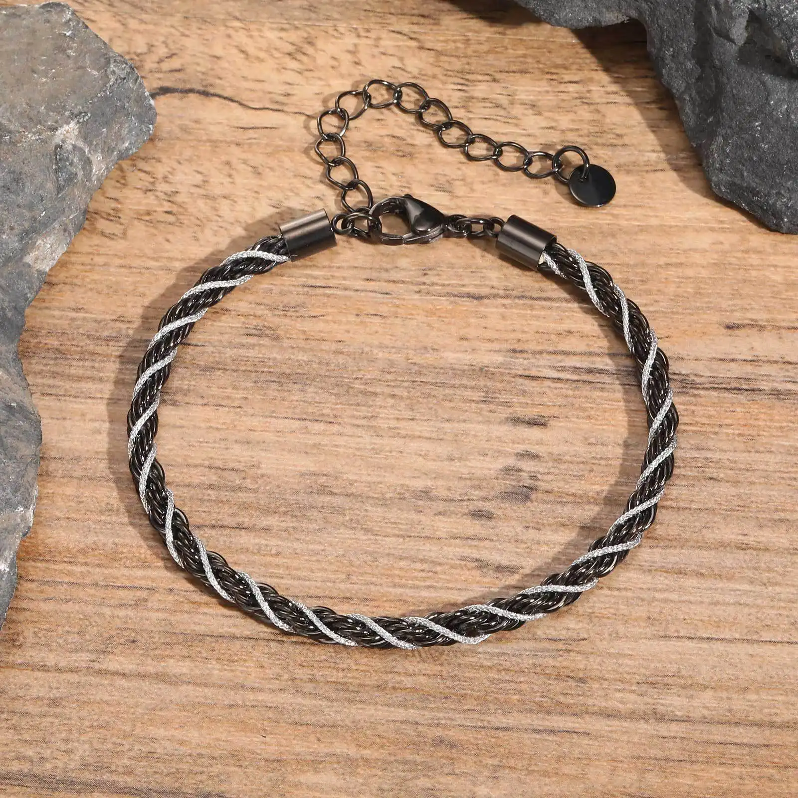 Stainless Steel Hemp Flowers Chain Bracelet For Men