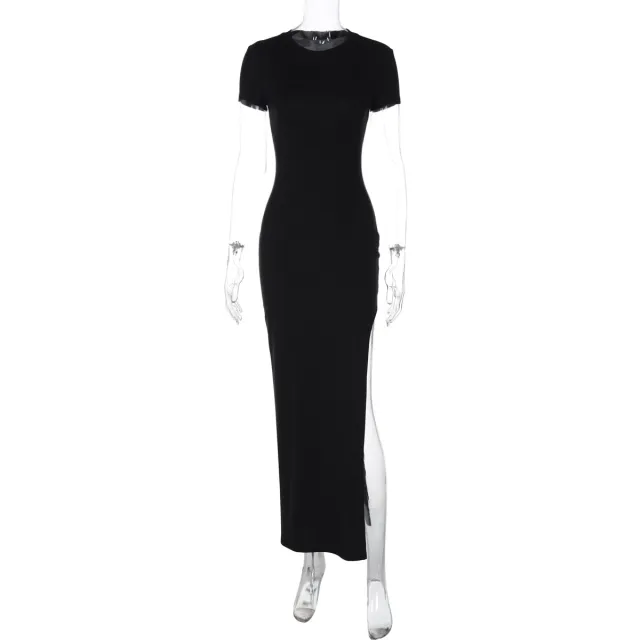 Arrival Fashionable Round neck Short sleeve Dress Black - Shop at LoveMi