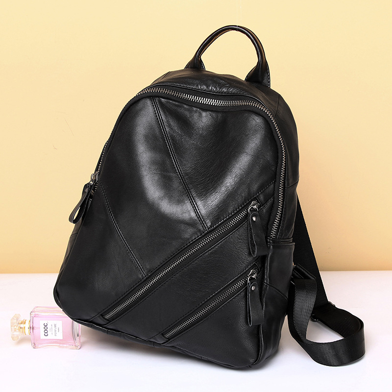 Rucsac minimalist de mare capacitate din piele vintage casual