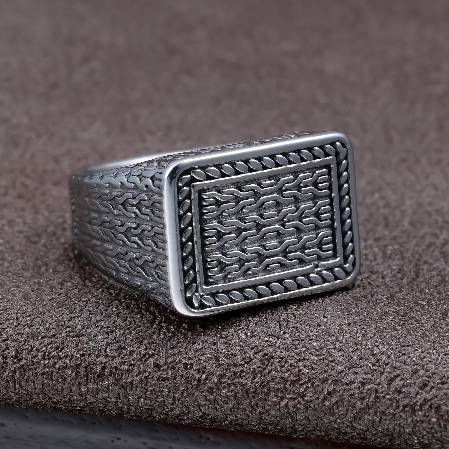 Stainless Steel Wide Band Ring, picture 4 of 5