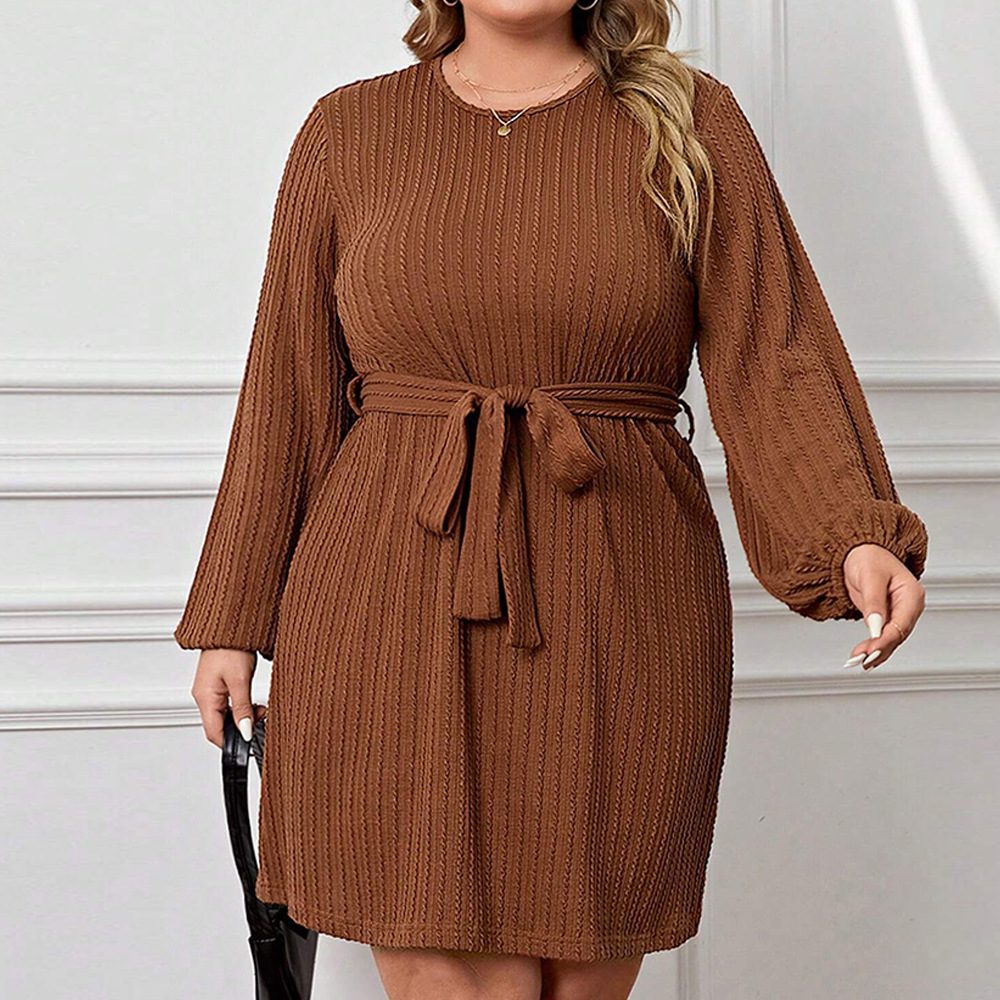 Women's Bubble Sleeve A- Line Skirt Dress