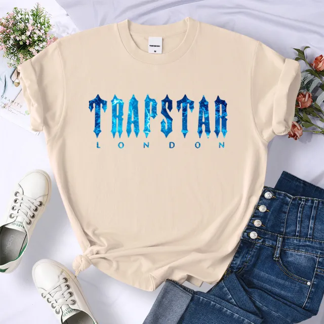 Women's Fashion Casual Letter Print Short Sleeve Khaki - Shop at LoveMi