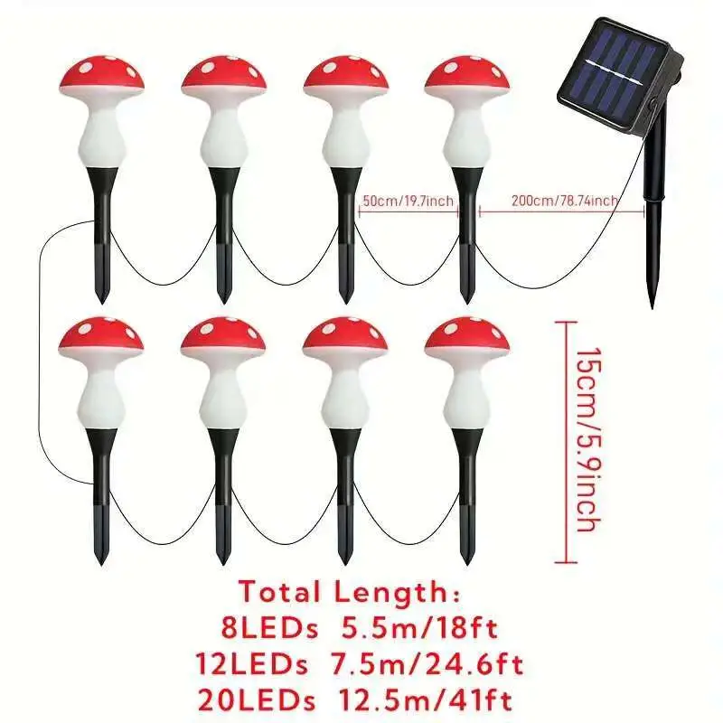 Solar-Powered Mushroom Lamp Garden And Courtyard Decorative Piece